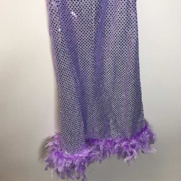 Puppet Workshop Kids Flapper costume purple feathers metallic silver kids small - Picture 9 of 11